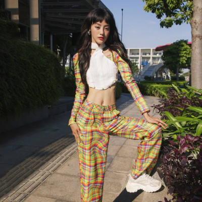 Áo Dài Croptop Cách Tân Tartan - 