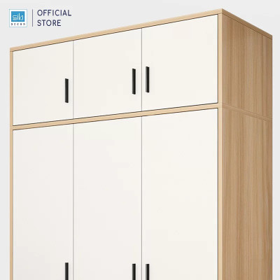 Tủ Quần Áo Phòng Ngủ Đơn Giản Màu Trắng Phối Vân Gỗ Sồi Thương Hiệu SIB Decor TA16