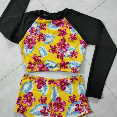 Đồ Bơi Đồ Tắm Biển Dài Tay Áo Croptop Che Nắng Chống Tia UV