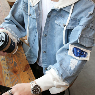 Áo khoác jeans nam hoodie AB05
