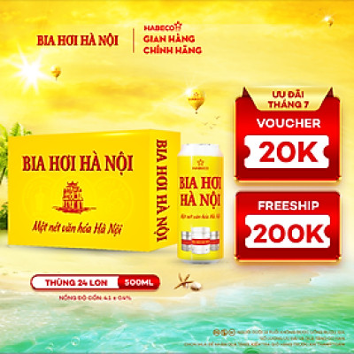 Bia Hơi Hà Nội - Thùng 24 lon 500ml