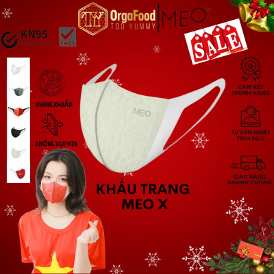 [Bán sỉ 1T] Khẩu trang 3D MEO X, kháng khuẩn và thời trang, thùng nhỏ 5 gói, gói 3 chiếc