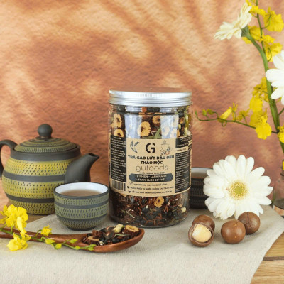 [Vị Thảo Mộc] - Trà Gạo Lứt Đậu Đen GUfoods hũ 200g/ 500g - Hỗ Trợ Giấc Ngủ, Cải Thiện Tinh Thần, Tốt Cho Sức Khoẻ