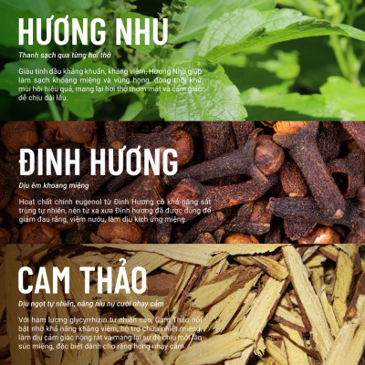 Nước Súc Miệng Thảo Dược Thuần Chay Chiết Xuất Đinh Hương Sạch khuẩn, Thơm Mát 150ml