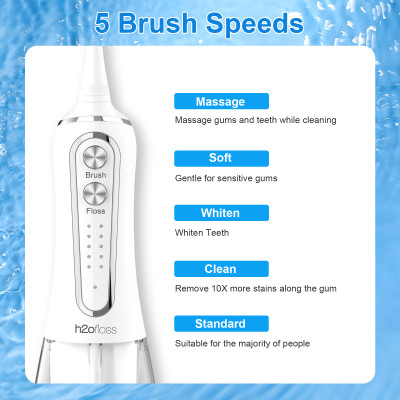 Máy tăm nước kết hợp bàn chải điện 2 in 1 H2Ofloss HF-S01 - Hàng chính hãng