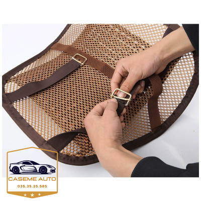 Tựa Lưng Lưới Đan Hạt Gỗ Dành Cho Ghế Ô Tô Và Văn Phòng Chống Mỏi Lưng - Hàng Chính Hãng
