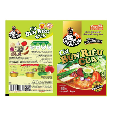 Combo 5 Gói Cốt Bún Riêu Cua Ông Chà Và 90g (Crab Chowder Rice Noodle Soup Base)