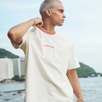 Áo thun tay ngắn nam phối cổ Form Loose - RT 10S25TSS027 | ROUTINE CÀ MAU