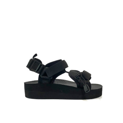 Giày Sandal Nữ The Bily 01W Quai Chéo Dây Rút - Màu Đen BL01WD