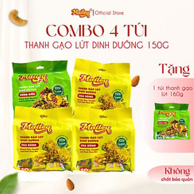 [COMBO MUA 4 TẶNG 1] Thanh gạo lứt chà bông/rong biển mix hạt Mailey 150g - Bánh gạo lứt ăn kiêng hỗ trợ giảm cân