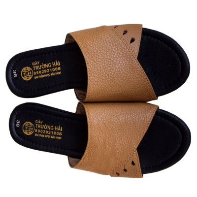 Dép nữ quai ngang 1 bản da bò đế đúc cao cấp Trường Hải QNN01264