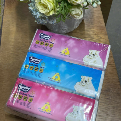 Khăn Giấy Rút Pulppy Polar Bear Bịch Khăn Giấy 180 Tờ 2 Lớp