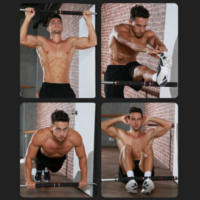 Thanh Tập Xà Đơn Treo Tường Gắn Cửa Nhiều Cỡ Từ 60-130cm Tùy Chỉnh Phù Hợp Tập Gym Tại Nhà Tăng Cơ Bắp