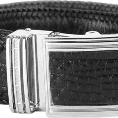 Thắt Lưng Nam Da Cá Sấu Đan Viền Bản Lớn Gai Huy Hoàng HT4701 - Đen