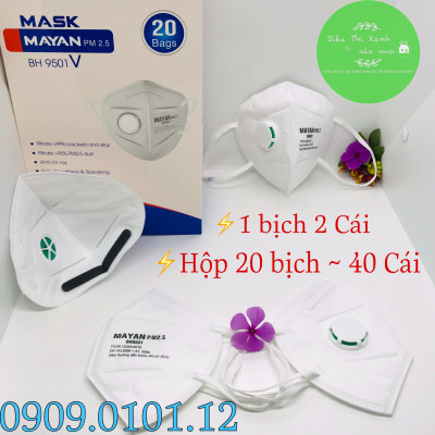 Khẩu Trang N95 Có Van Thở - Đệm Mũi Cao Cấp [Mayan PM 2.5 - Chính Hãng - 4 Lớp Kháng Khuẩn - Than Hoạt Tính]