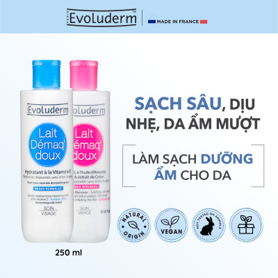 Sữa tẩy trang rửa mặt Evoluderm bổ sung Vitamin E giúp dưỡng ẩm và làm tươi trẻ làn da 500ml