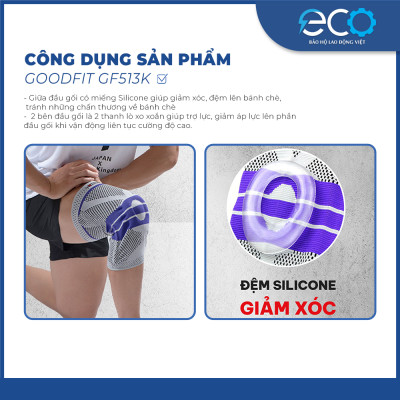 Băng bảo vệ đầu gối, bó gối thể thao silicon GF513K GoodFit chính hãng giá tốt