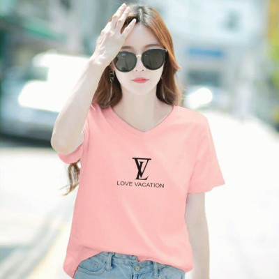 Áo thun nữ MXM form rộng cổ tim in chữ Love Vacation thun 4 chiều từ 45-60kg ( ANU010 )