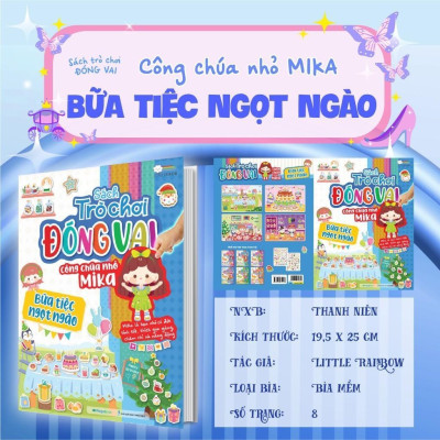 Sách - Trò Chơi Đóng Vai Công Chúa Nhỏ Mika - Bữa Tiệc Ngọt Ngào - Bóc Dán 80+ Sticker Đa Dạng Cho Bé Gái - Megabook