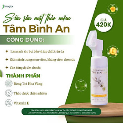 Sữa rửa mặt thảo mộc ( da nhờn, da hỗn hợp) Tâm Bình An -150ml