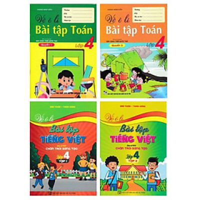 Combo Vở Ô Li Bài Tập Toán + Tiếng Việt Lớp 4 (Bám Sát SGK Chân Trời Sáng Tạo) (Bộ 4 Cuốn) - HA