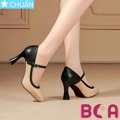 Giày cao gót nữ phối màu thời trang 9p RO593 ROSATA tại BCASHOP sang chân, tôn dáng và đẳng cấp cực kì ạ