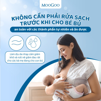 Kem nứt đầu ti Moogoo 50g thuần chay dành cho mẹ bầu nứt cổ gà, làm mềm, êm dịu và bôi trơn