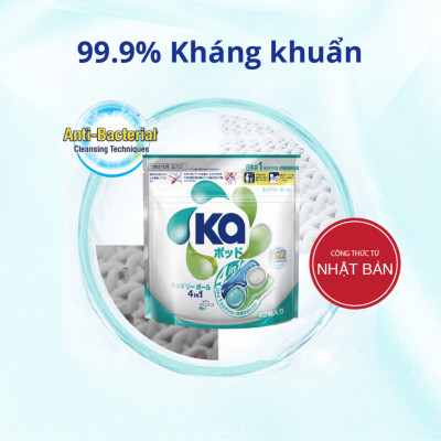 Combo 3 Túi Viên Giặt Xả Đa Năng 4 Trong 1 KA Universal (40 Viên/ Túi)