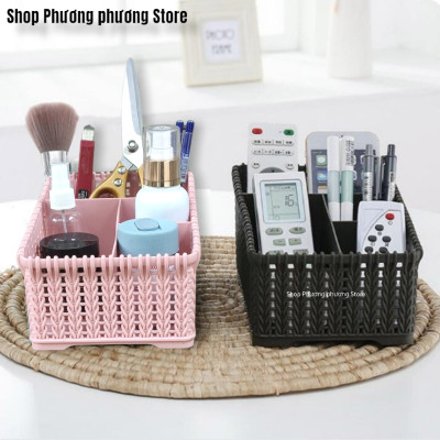 KHAY NHỰA LUXURY GIẢ MÂY HÀN QUỐC / KHAY CẮM BÚT & CARD VĂN PHÒNG KHAY ĐỂ MỸ PHẨM ĐÁNG YÊU XINH XINH M-SL4005