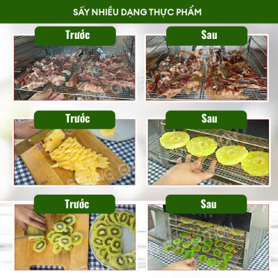 Máy Sấy Thực Phẩm Thế Hệ Mới GE Black 6 khay - Hàng Thailand chính hãng