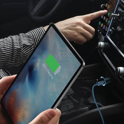 Tẩu củ sạc nhanh 40W cổng PD type c và USB hiệu Baseus Goldern Contactor  Pro đa năng cho xe hơi / xe ô tô trang bị LED đổi màu, Quick Charge 3.0 / Quick Chagre 4.0, PD 3.0, smartchip BPS 2.0 - Hàng nhập khẩu