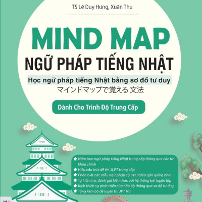 Sách - Mind Map Ngữ Pháp Tiếng Nhật - Học Ngữ Pháp Tiếng Nhật Qua Sơ Đồ Tư Duy - Dành Cho Trình Độ Trung Cấp
