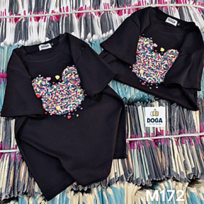 Áo thun chất borip in hình gấu xinh xắn size S, M,L, XL DOGA tay ngắn cổ tròn in trẻ trung màu thoáng mát, hut mồ hôi. không xù lông  M172