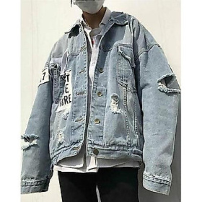 Áo khoác jean nam phối chữ Just One More thiết kế thời trang năng động cá tính