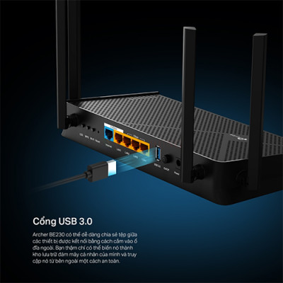 Thiết bị định tuyến mạng không dây TP-Link Router Wifi 7 Dual-Band BE3600 Archer BE230 - Hàng chính hãng