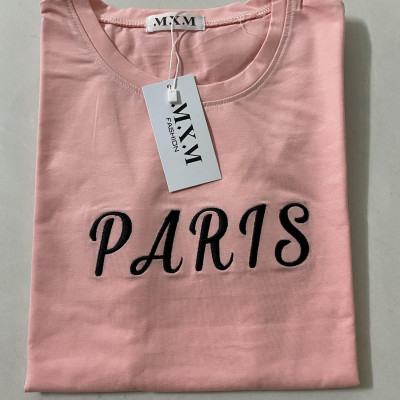 Áo thun nữ MXM ôm body thêu chữ Paris cotton 4 chiều từ 40kg - 52kg ( ANU029 )