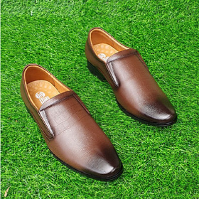 Giày tây nam không dây da bò Trường Hải đế cao su GT300 2 màu đen, nâu