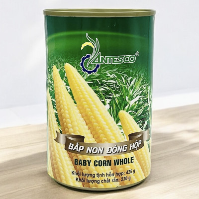 Combo 6 hộp Bắp non đóng hộp (6 hộp x 425gr) - Bắp đóng hộp (425gr) - Thương hiệu Antesco