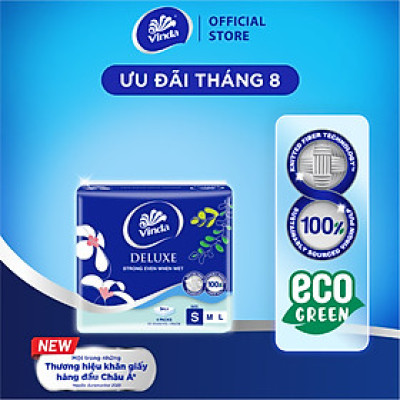 [LỐC SIZE S] Khăn giấy rút cao cấp Vinda Deluxe 3 lớp 50 tờ size S (4 Gói)