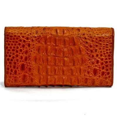 Bóp da cá sấu 3 gấp nguyên con Huy Hoàng màu vàng, đen, nâu đỏ, nâu đất HT3204-05-06-19