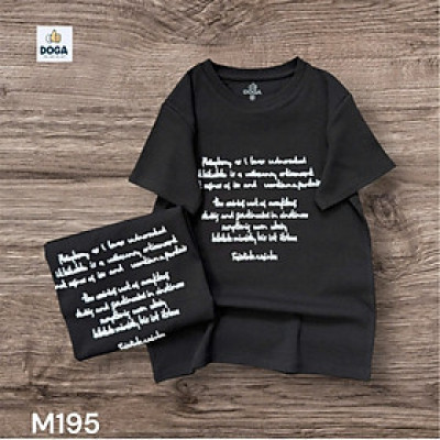 Áo babytee thiết kế chữ kiểu viết tay hiện đại chất BORIP COTTON xin DOGA đủ size tới 68kg 5 màu  M195
