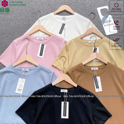 Áo thun nữ Hiền Trần BOUTIQUE nhiều màu sắc vải cotton cao cấp dáng suông trơn mặc mát, thấm hút mồ hôi cực tốt-AH01
