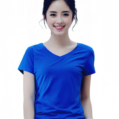 Áo thun nữ trơn cổ tim tay ngắn thun cotton 4 chiều form ôm body MXM ( ANU007 )