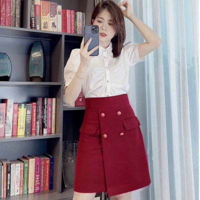 CHÂN VÁY CHỮ A NẮP TÚI CÔNG SỞ 