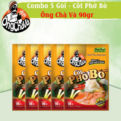 Combo 5 Gói Cốt Phở Bò Ông Chà Và 90g (Beef Pho Soup Base)