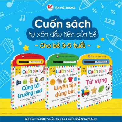 Sách - Tự Xoá Thông Minh Đầu Tiên Dành Cho Bé Yêu 3-5 Tuổi - Chọn Lẻ 3 Chủ Đề - Tân Việt Books