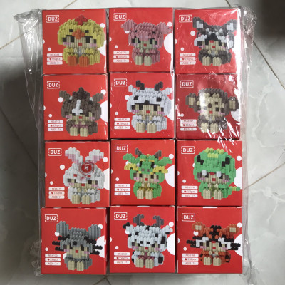 Đồ Chơi Xếp Hình, Đồ Chơi Lắp Ráp Mô Hình 12 Con Giáp, Tặng Kèm Búa Gõ, Đồ Chơi Trẻ Em HT SYS