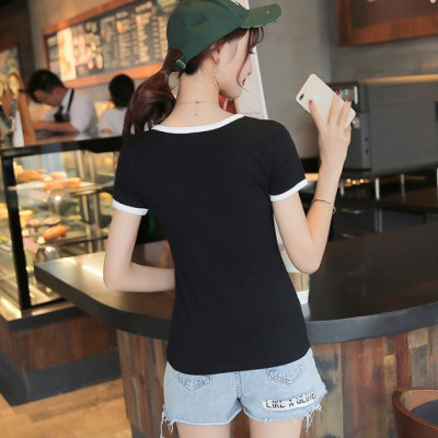 Áo Thun Nữ Basic Ôm Body Cổ Tròn Ngắn Tay Nhiều Màu Chất Liệu Cotton Co Giãn 