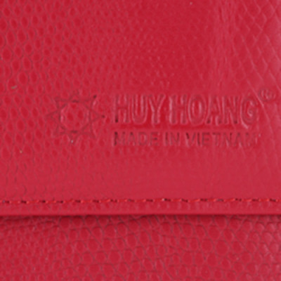 Ví nữ da bò cao cấp Huy Hoàng 3 gấp lửng màu đỏ đô HT3167