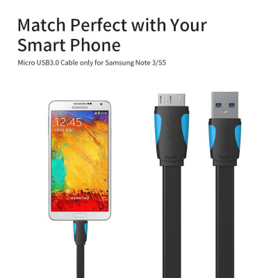 Ổ cứng VENTION gắn ngoài Samsung S5 và Note3 2m thay thế cho cáp USB Loại A Nam sang Micro B